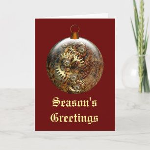 Steampunk Ornament Holiday Card Feiertagskarte