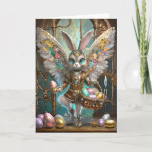 Steampunk-Osterhase-Engel-Ritter-Lehrling Karte