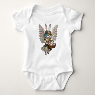 Steampunk-Osterhasen-Engel-Mädchen Baby Strampler