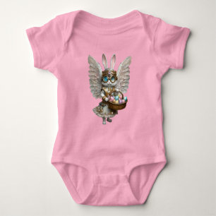 Steampunk-Osterhasen-Engelsmädchen Baby Strampler