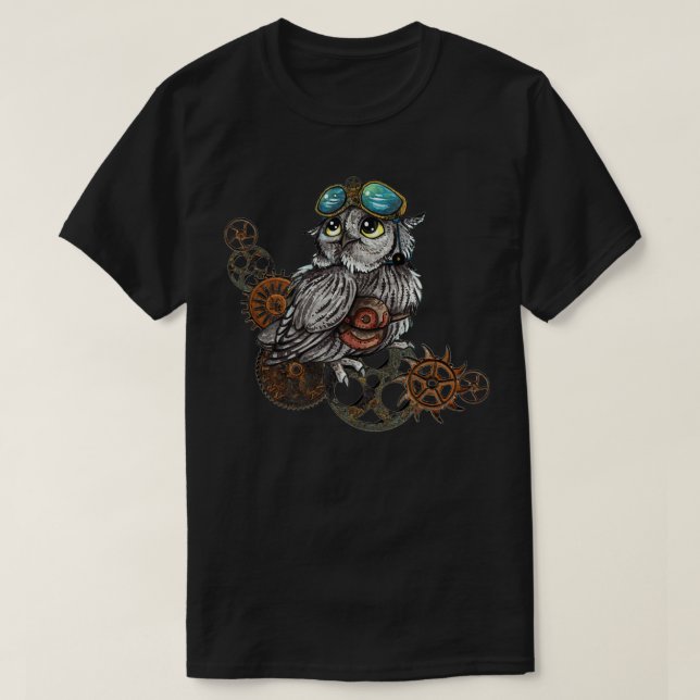 Steampunk Owl 1 T-Shirt (Design vorne)