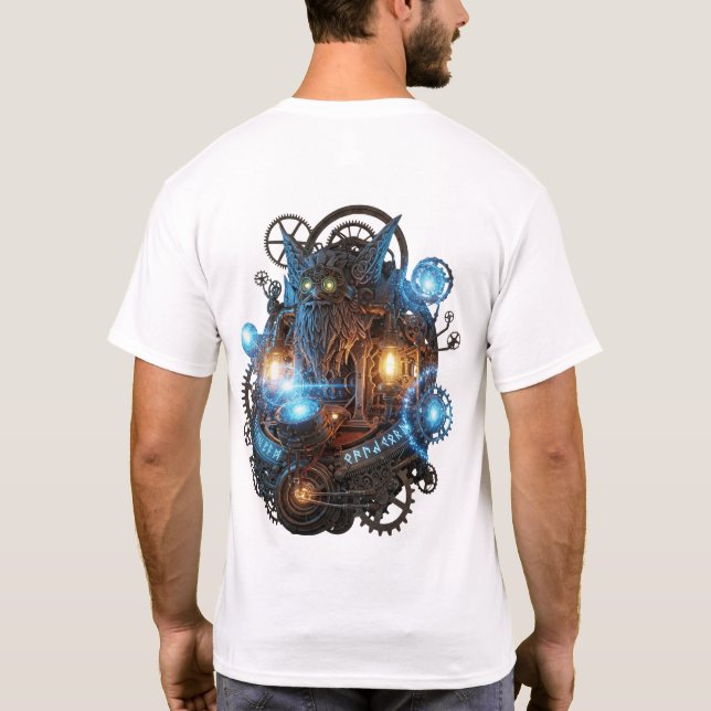 Steampunk Owl Guardian T-Shirt (Rückseite)