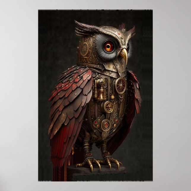 Steampunk Owl Poster (Vorne)