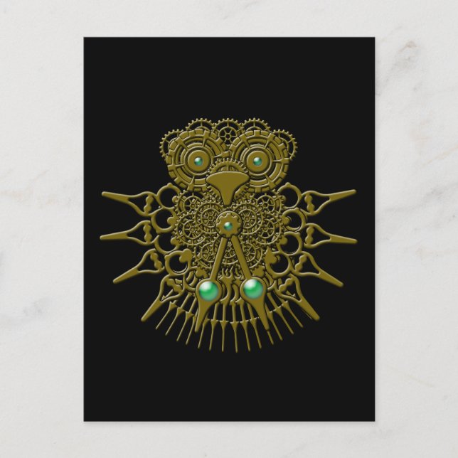 Steampunk Owl Postkarte (Vorderseite)