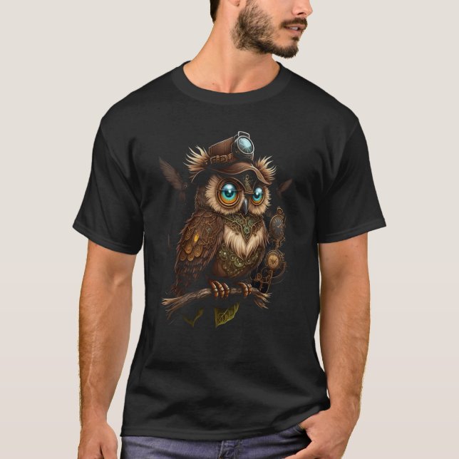 Steampunk Owl T-Shirt (Vorderseite)