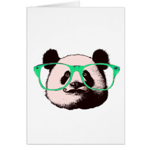 Steampunk Panda Bear in Brille mit Mustache