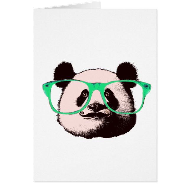 Steampunk Panda Bear in Brille mit Mustache (Vorne)