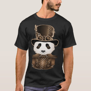 Steampunk Panda mit Hat Antique Look T-Shirt