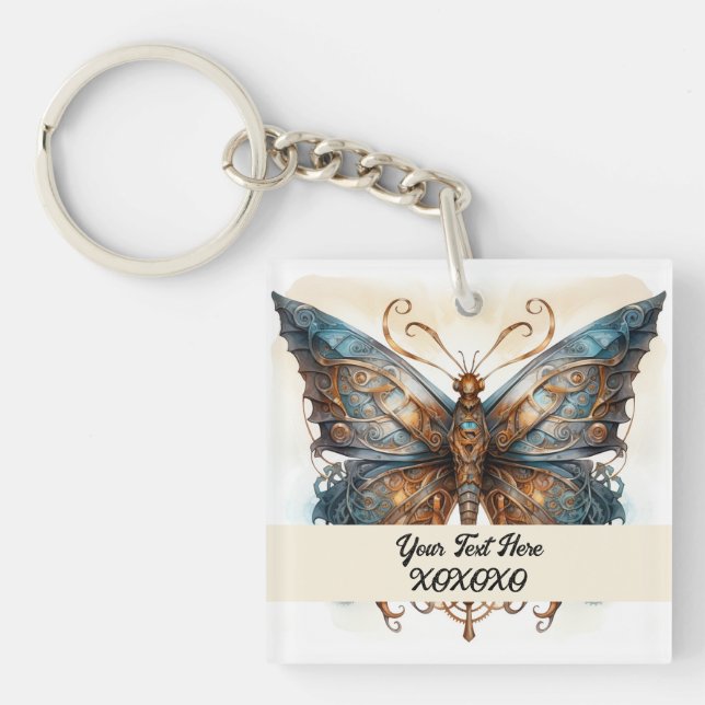 Steampunk-Party-Schmetterling Schlüsselanhänger (Vorderseite)