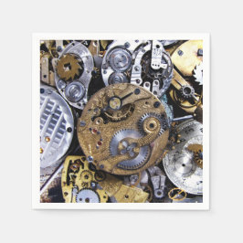 Steampunk-Party Vintag Viktorianisch Pocket-Uhr Serviette