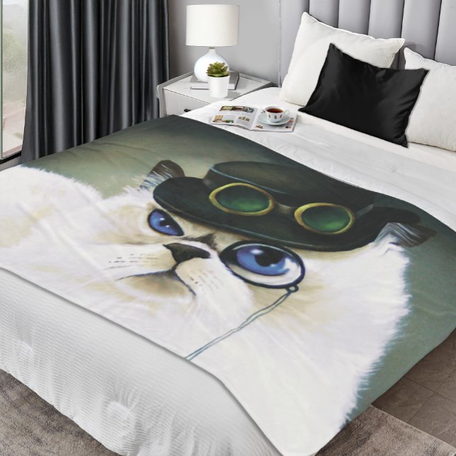 Steampunk Persian Cat Fleecedecke (Von Creator hochgeladen)