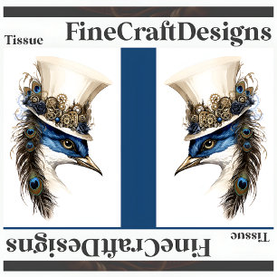 Steampunk-Pfau in einer Hutentkundschaft LR 135 Seidenpapier