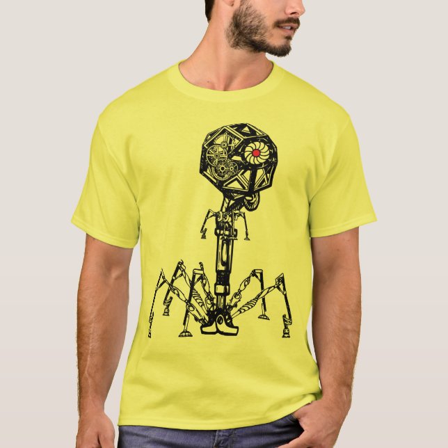 Steampunk_Phage in lebender Farbe T-Shirt (Vorderseite)