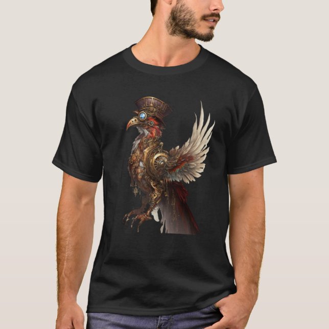 Steampunk Phoenix Wiederbelebung neu T-Shirt (Vorderseite)