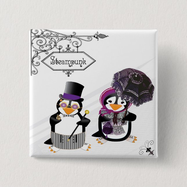 Steampunk-Pinguine-Taste Button (Vorderseite)