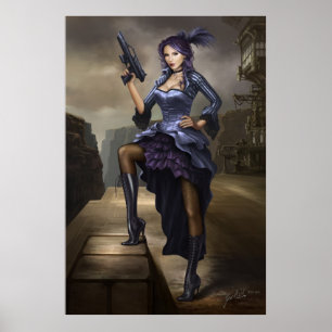 Steampunk Pirate Lady Poster