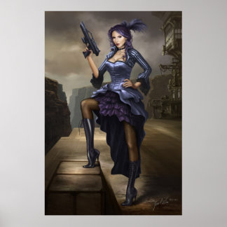 Steampunk Pirate Lady Poster