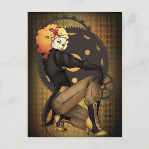 Steampunk Pirate Recruitment Poster Postkarte