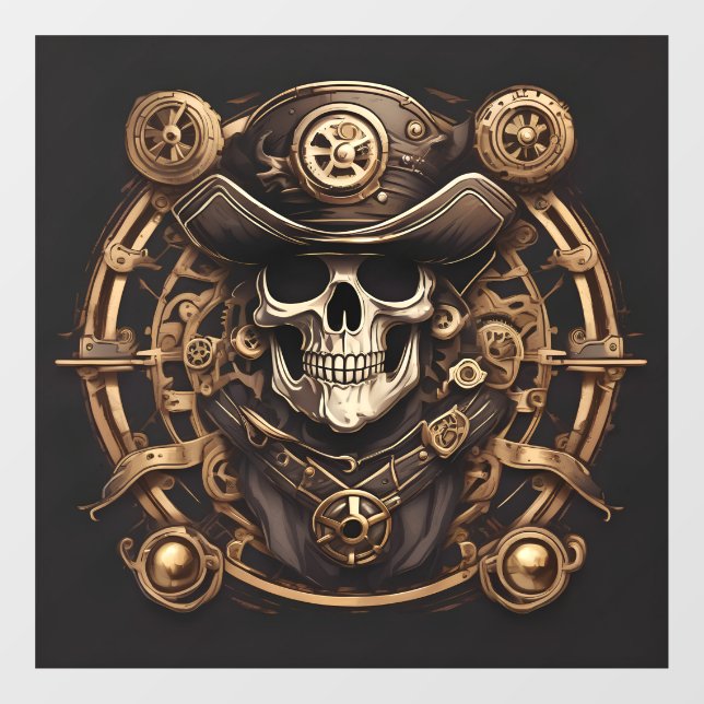 Steampunk Pirate Skull Window Fensteraufkleber (Blatt)
