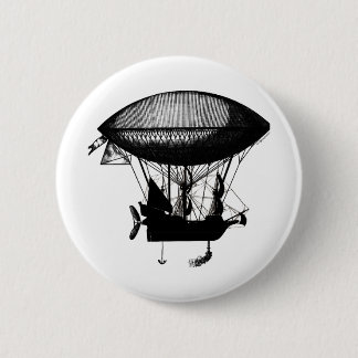 Steampunk Piratenluftschiff Button