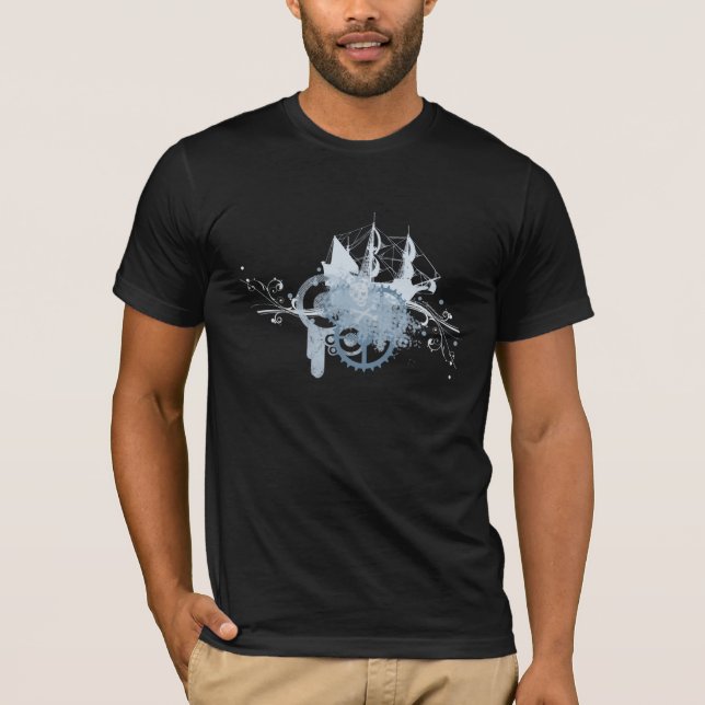 Steampunk Piratenschiff T-Shirt (Vorderseite)