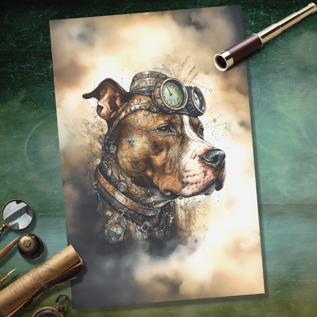 Steampunk Pit Bull 4 Decoupage Paper Seidenpapier (Von Creator hochgeladen)