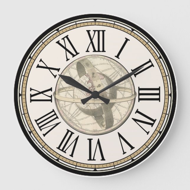 Steampunk-Planetentorbit-Uhr Große Wanduhr (Vorderseite)