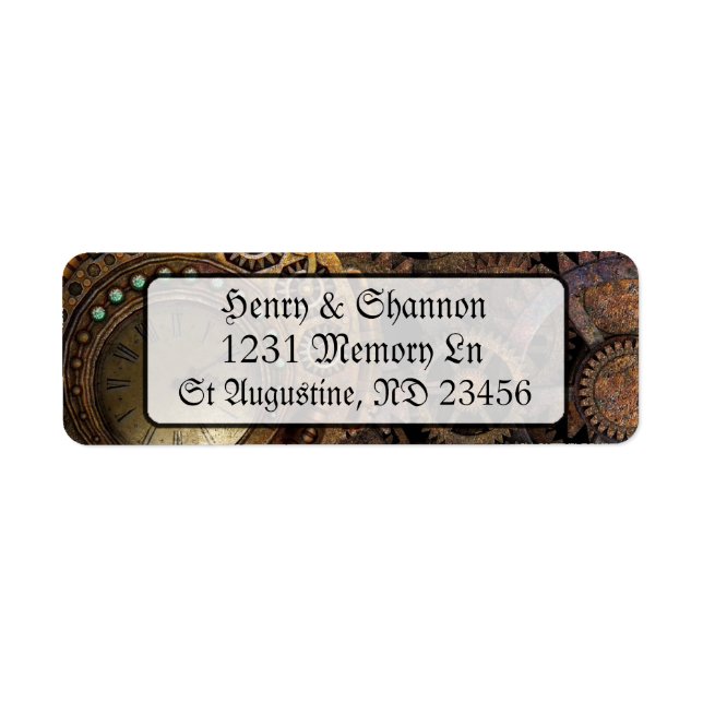 Steampunk Pocket Watch Renaissance Address Labels (Vorne)