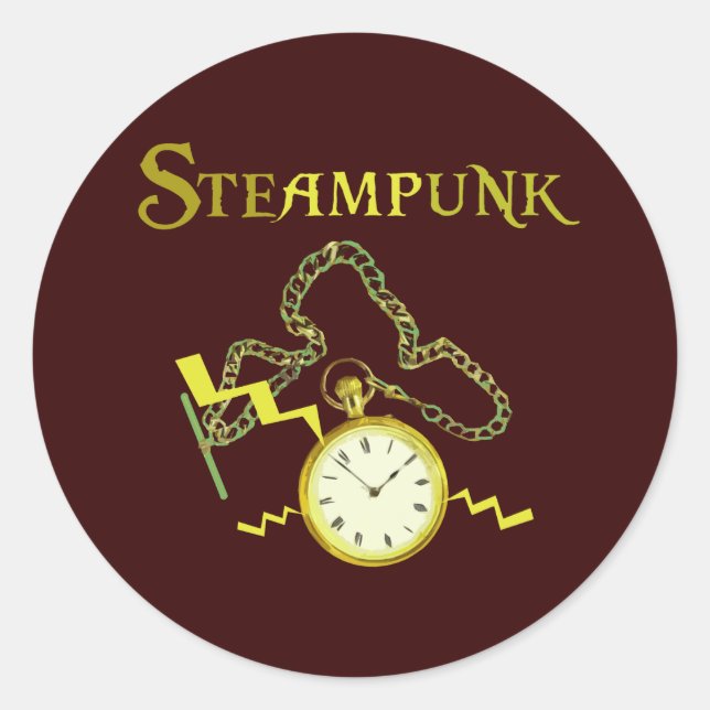 Steampunk Pocketwatch Runder Aufkleber (Vorderseite)