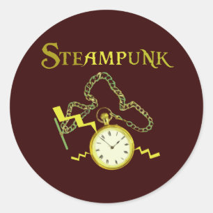 Steampunk Pocketwatch Runder Aufkleber