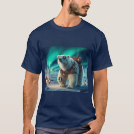 Steampunk Polar Bear und Aurora Art T-Shirt