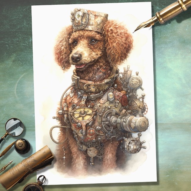 Steampunk Poodle 2 Decoupage Paper Seidenpapier (Von Creator hochgeladen)