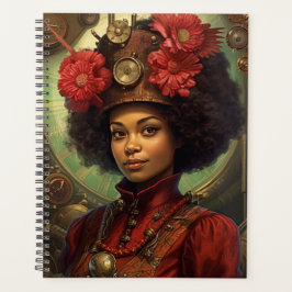 Steampunk-Portrait einer Dame und Blume Planer