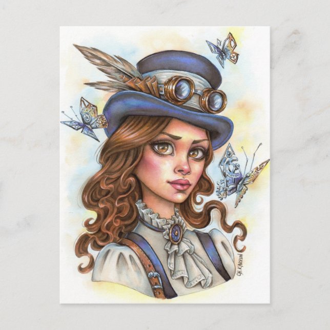 Steampunk Postcard Postkarte (Vorderseite)