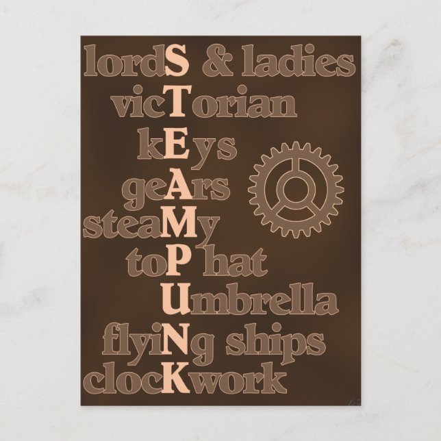 Steampunk Postcard Postkarte (Vorderseite)