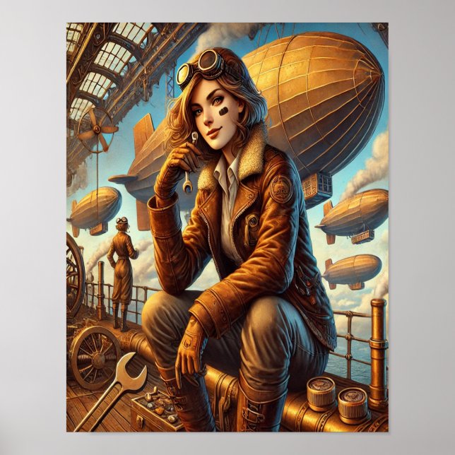 Steampunk Poster 11, Die Maus des Flugzeugs (Vorne)