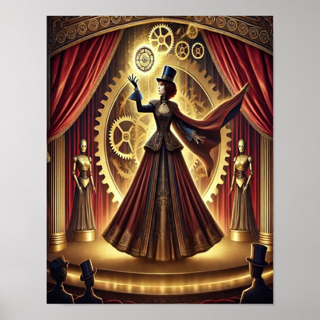 Steampunk Poster 17, The Automaton Illusionist (Vorne)