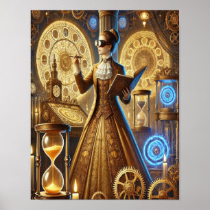 Steampunk Poster 24, The Time-Traveling Professor
