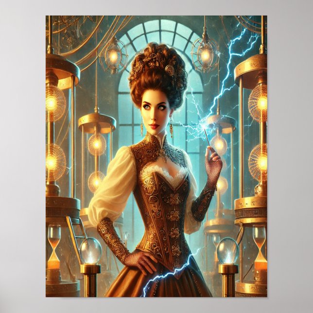 Steampunk Poster 25, The Tesla Coil Mistress (Vorne)