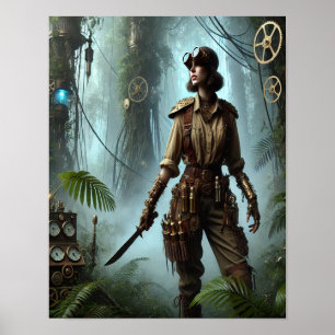 Steampunk Poster 38, The Dschungel Expeditionist