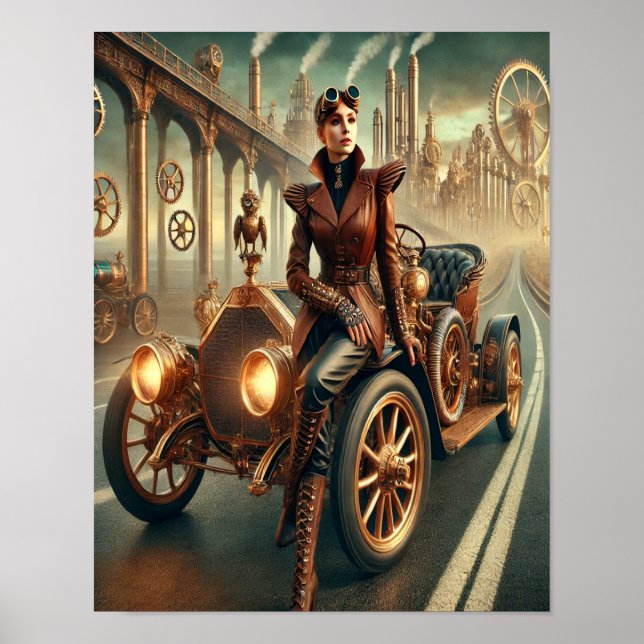 Steampunk Poster 40, Langlaufloipe Auto Chaufffer (Vorne)
