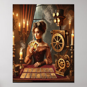 Steampunk Poster 46, The Clockwork Tarot Reader