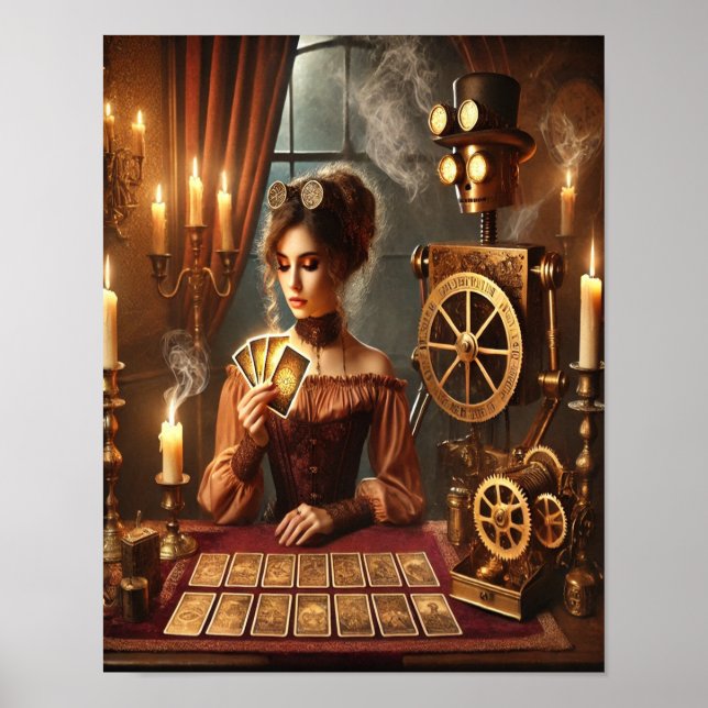 Steampunk Poster 46, The Clockwork Tarot Reader (Vorne)