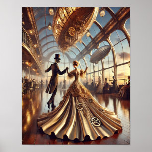 Steampunk Poster 50 Die Luftschiff Ballroom Queen