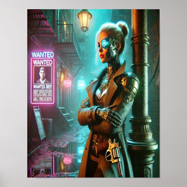 Steampunk Poster 66 The Cybernetic Bounty Hunter (Vorne)