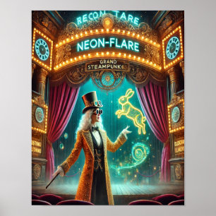 Steampunk Poster 70 Der Neon-Flare Magier