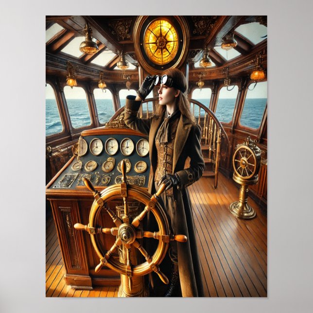 Steampunk Poster 75 Der nautische Navigator (Vorne)