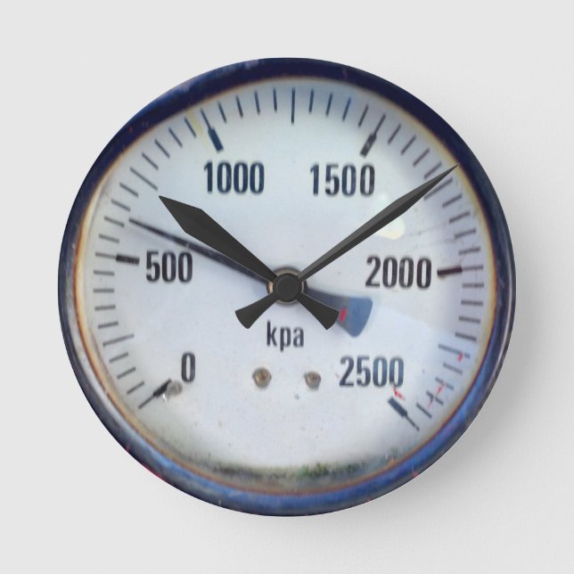 Steampunk Pressure Gauge Runde Wanduhr (Vorderseite)