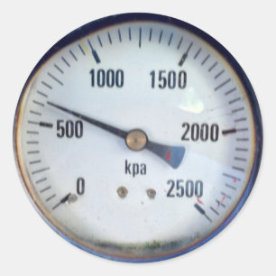 Steampunk Pressure Gauge Runder Aufkleber