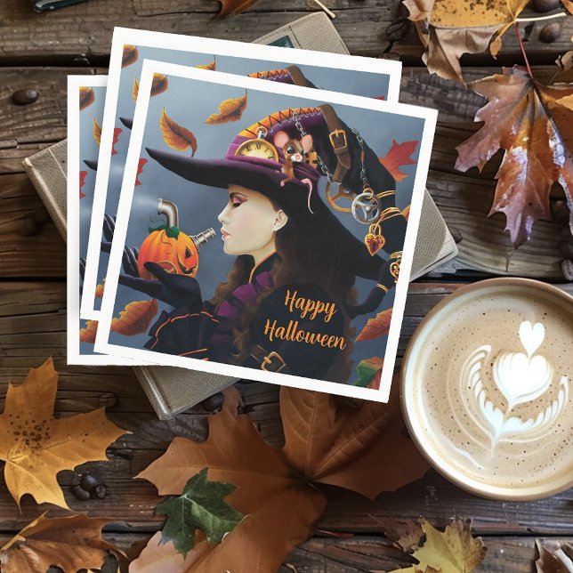 Steampunk Pumpkin Hexe Serviette (Von Creator hochgeladen)